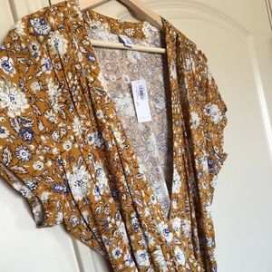 Yellow Old Navy Wrap Dress